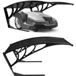 Arebos abri pour robot tondeuse - noir - 102 x 79 x 46 cm - toit en polycarbonate - protection uv