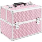 Arebos beaut case mallette valise  bijoux voyage cosmeti maquillage rose