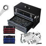 Arebos bote  outils avec 172 pices doutils en chrome vanadium bote  outils quipe avec 3 tiroirs ...