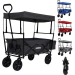 Arebos chariot pliable avec toit 2x poches en filet et 1x poche ext�rieure capacit� de charge de 70 kg ...