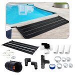 Arebos chauffage solaire 2 pi�ces collecteur solaire chauffage de piscine kit de 2 pi�ces 300x66 cm r�sistant ...