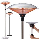 Arebos chauffage sur pied lampe chauffante 2 niveaux & 2 tubes de chauffage interrupteur  bascule thermique ...