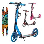 Arebos cityroller trottinette avec led rglable en hauteur pliable frein  main & frein  pied peut ...