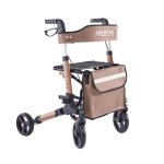 Arebos dambulateur marron 4 roues dambulateur pliable / rollator assise et dossier / max. 136 kg avec ...