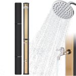Arebos douche solaire 35 l avec thermom�tre int�gr� & douche de pied pommeau de douche rond temp�rature ...