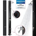 Arebos douche solaire 40l 220cm avec thermom�tre int�gr� et capot de protection noir
