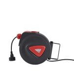 Arebos enrouleur de cble lectrique automatique  ressort 10 m + 15 m avec support de fixation au mur ...