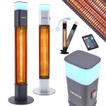 Arebos radiateur infrarouge chauffage radiant lectrique 1500w led 16 couleurs intrieur et extrieur ...