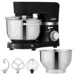 Arebos robot ptissier professionnel 1500w noir robot de cuisine multifonction avec fouet batteur crochet ...