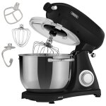 Arebos robot ptissier professionnel 1800w retro noir faible bruit robot de cuisine multifonction 6 litres ...