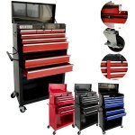 Arebos servante d?atelier 9 tiroirs coffre  outils mobile verrouillable acier robuste roues avec frein ...