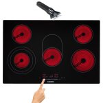 Arebos table de cuisson vitrocramique plaques de cuisson autonome 8600w 5 zones