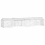 Argent cage pour lapins - enclos dext�rieur - argent 400x78x78 cm acier galvanis� a2071