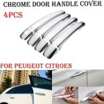 Argent - garniture de poign�e de porte chrom�e couvercle pour cristaux en c4 c4 picasso c6 kit 207 308 ...