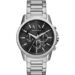 Montre hommes armani exchange quartz chronographe bracelet acier inoxydable argent ax1720