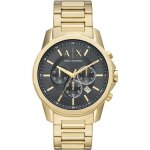 Montre hommes armani exchange quartz chronographe bracelet acier inoxydable dor ax1721