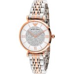 Montre bracelet retro ar1926 - armani jeans - femme - argent et or rose