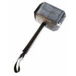 Arme  coussin - thor - marteau mjlnir - 42 cm - argent marron - cosplay adulte