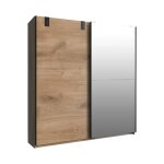 Calicosy - armoire 2 portes coulissantes 1 porte miroir + 1 porte chêne - l180 cm - bois clair Calicosy - armoire 2 portes coulissantes 1 porte miroir + 1 porte chêne - l180 cm - bois clair