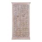 Armoire 2 portes - giner y colomer - bois de manguier - sculpture manuelle - finition blanchie