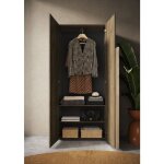 Armoire 2 portes pompei dmora en bois plaqu� brun noyer 78x187h cm