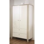 Armoire 2 portes 2 tiroirs - demeyere - ourson - bois - blanc et beige - bébé - mixte Armoire 2 portes 2 tiroirs - demeyere - ourson - bois - blanc et beige - bébé - mixte