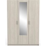 Calicosy - armoire 3 portes 1 miroir avec penderie l1335 cm - pricy3 - chene shannon - chene shannon