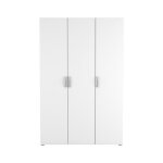 Calicosy - armoire 3 portes avec penderie et lingre l1191 cm - nano - chene shannon / blanc mat