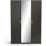 Calicosy - armoire 3 portes avec miroir l1335 x h1915 cm - richmond - chene waterford