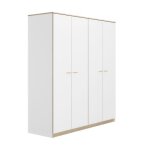 Armoire 4 portes l181 cm - 181 cm x 60 cm x 200 cm - tulle blanc