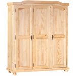 Oliver - armoire 3 portes + penderie bois massif naturel