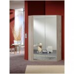 Armoire dangle dressing gaby chne 2 portes miroir 95 x 95 cm