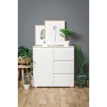Armoire dappoint image - 1 porte 1 tablette 3 tiroirs - blanc Armoire dappoint image - 1 porte 1 tablette 3 tiroirs - blanc