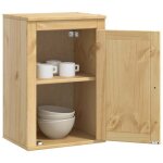 Armoire basse mvs - meuble bas � cuisine - avec rangement - �tag�re avec porte miel 60x32x40cm pin massif ...