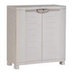 Armoire basse de rangement en rsine plastiken - 2 grandes tagres - l 90 x p 45 x h 100 cm - gamme ...