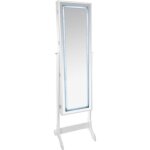 Armoire  bijoux led bettany blanc 47x155cm - atmosphera createur dinterieur