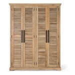 Armoire en bois de manguier - giner y colomer - 4 portes - 190x150x50 cm - produit assembl�