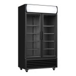 Armoire � boissons 2 portes vitr�es 568l avec canopy lumineux - noir - froid ventil� - 1 / + 10�c - r290 ...