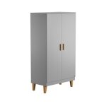 Calicosy - armoire 2 portes avec 2 Étagères et 1 penderie l100 x h186. 5 cm - lounge - gris - gris Calicosy - armoire 2 portes avec 2 Étagères et 1 penderie l100 x h186. 5 cm - lounge - gris - gris