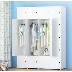 Armoire de chambre 20 - cube avec porte meuble de rangement avec penderie modulable tige  vtements ...