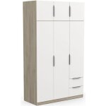 Armoire de chambre - demeyere - ghost - 6 portes - 2 tiroirs - blanc et ch�ne kronberg