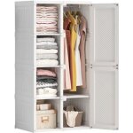 Armoire de chambre fortuna lai - 8 cubes - meuble de rangement diy avec porte - blanc