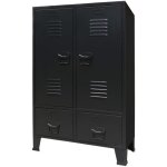 Armoire chambre haut de gamme meuble de rangement - mobilier fr58878m - m�tal de style industriel