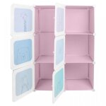 Armoire de chambre en plastique quiienclee 3 �tag�res et 6 compartiments rose rangement pour v�tements ...