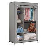 Armoire de chambre pliable pour dressing - qifashma - gris - 105 * 45 * 170cm - armoire penderie porte ...