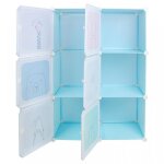 Armoire de chambre quiienclee plastique bleu trois �tag�res six compartiments rangement pour v�tements ...