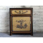 Armoire de chambre de style asiatique petite armoire de nuit oriental table de chevet chinois petite ...