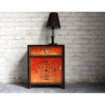 Armoire de chambre de style asiatique petite armoire de nuit oriental table de chevet chinois petite ...
