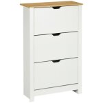 Homcom - meuble  chaussures - bois - 72x26x112cm - blanc bois naturel