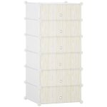 Armoire � chaussures - homcom - modulable - 6 cubes empilable - plastique - 49 x 365 x 108 cm - blanc ...
